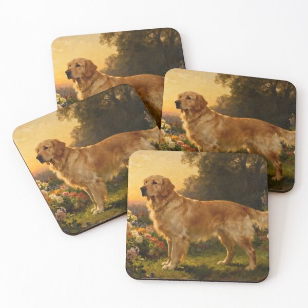 Artikelvorschau, Golden Retriever in den Blumen I entworfen und verkauft von Silver Calico Studio.