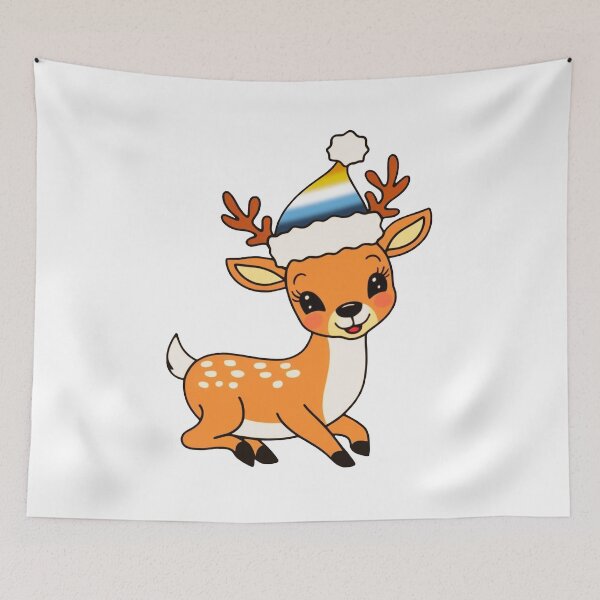 Item preview, AroAce Santa Hat Reindeer – Cute AroAce Christmas Design designed and sold by Travelslightly.