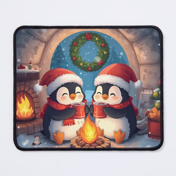 Item preview, Penguin Couple – Warm Christmas in the Igloo designed and sold by WildlifeWhimsy.