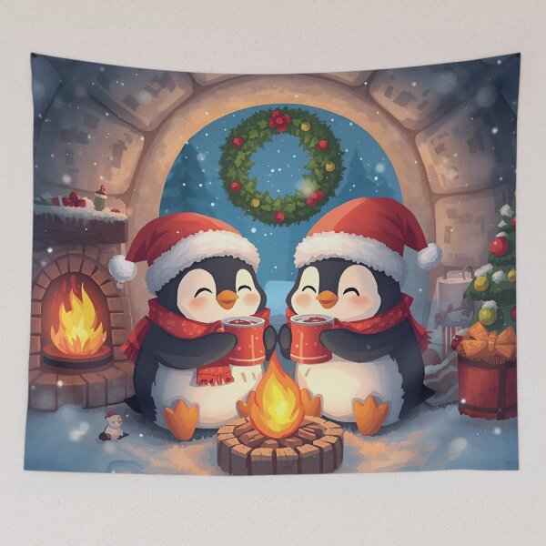 Item preview, Penguin Couple – Warm Christmas in the Igloo designed and sold by WildlifeWhimsy.