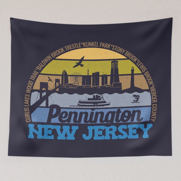 Item preview, Pennington New Jersey Sunset Retro Vintage Local Pride Logo designed and sold by CRHPOD20.