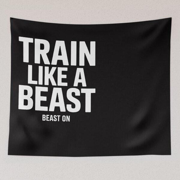 Item preview, Train Like a Beast Gym Workout Fitness Sayings Women Men designed and sold by Silicula.