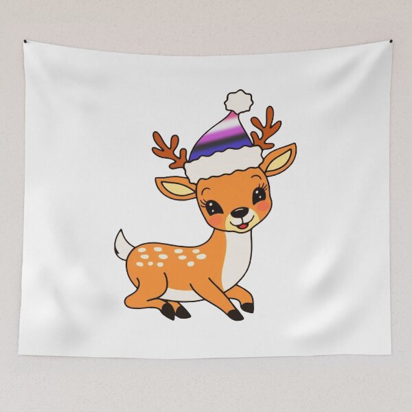 Item preview, Genderfluid Flag Santa Hat Reindeer – Cute LGBTQ Christmas Design designed and sold by Travelslightly.