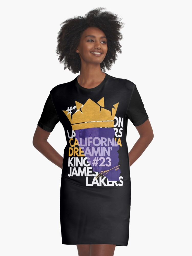 California Dreamin' King 23 Lebron James Lakers Graphic T-Shirt Dress for  Sale by elhefe