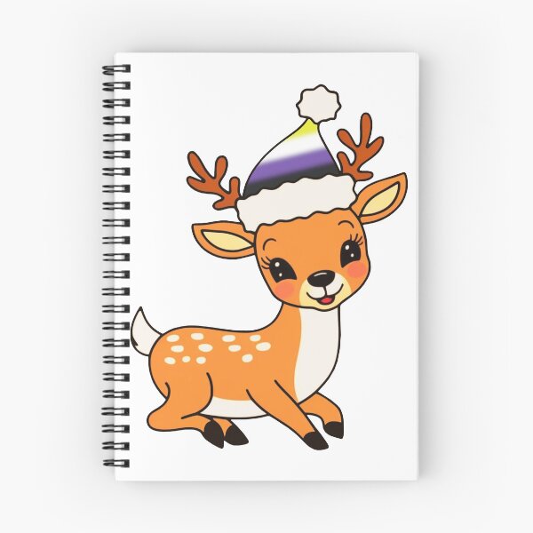 Item preview, Nonbinary Flag Santa Hat Reindeer – Cute LGBTQ Christmas Design designed and sold by Travelslightly.
