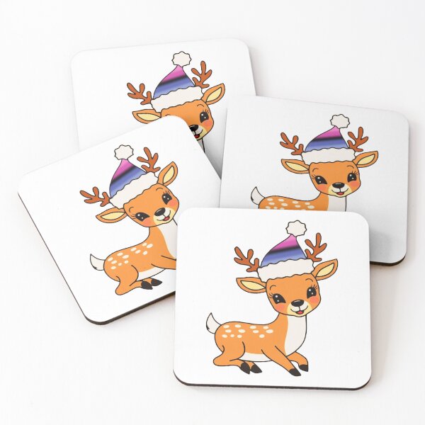Item preview, Omnisexual Flag Santa Hat Reindeer – Cute LGBTQ Christmas Design designed and sold by Travelslightly.