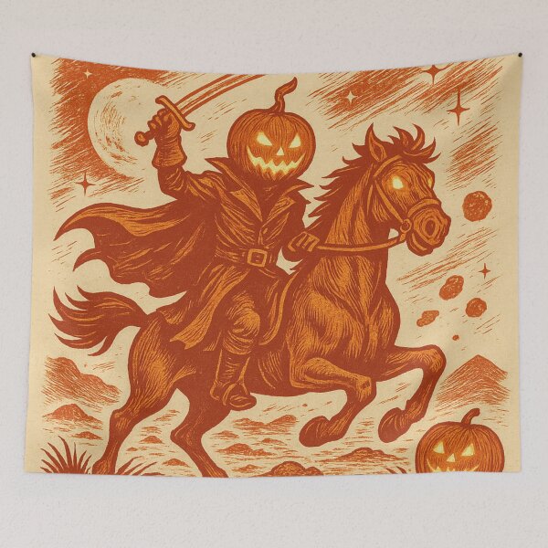 Item preview, Headless Horseman Midnight Ride: Retro Halloween Fantasy Art designed and sold by TheHorsemanRidesAgain.