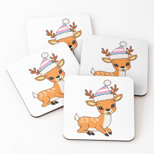 Item preview, Transgender Flag Santa Hat Reindeer – Cute LGBTQ Christmas Design designed and sold by Travelslightly.