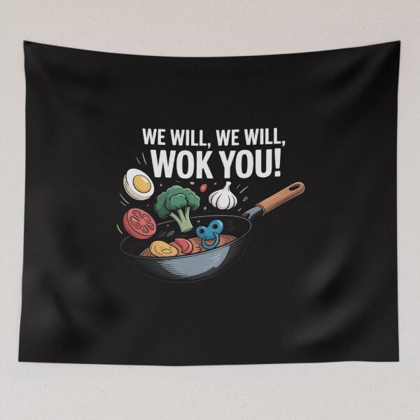 Item preview, We Will Wok You Saying Food Humor Chef Chinese Cooking designed and sold by GalaFunny.