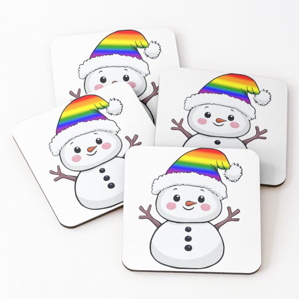 Item preview, Adorable Snowpal wearing an LGBTQ Rainbow Pride Santa Hat | LGBTQ Pride Holiday Design designed and sold by Travelslightly.