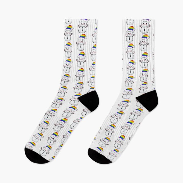 Item preview, Adorable Snowpal wearing an LGBTQ Rainbow Pride Santa Hat | LGBTQ Pride Holiday Design designed and sold by Travelslightly.
