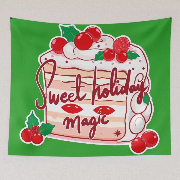 Item preview, Christmas Cake – Sweet Holiday Dessert Art designed and sold by LitaBarc.