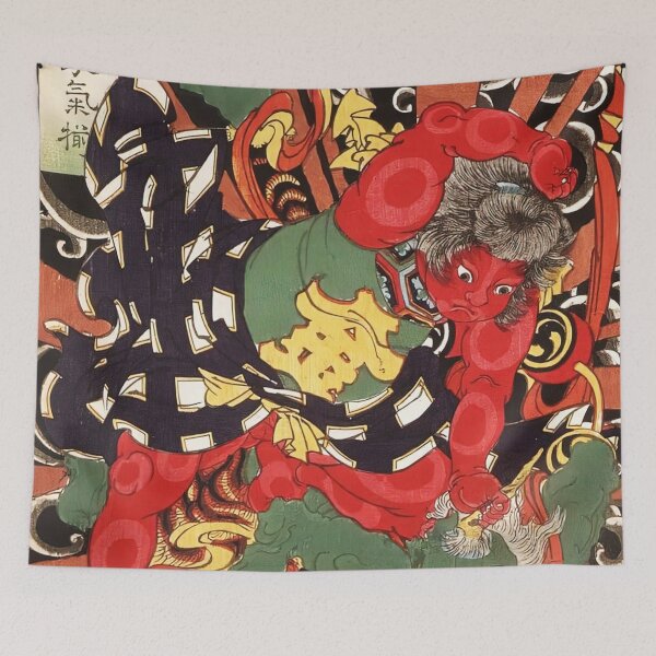Item preview, Japanese Woodblock Print “Kintaro Subduing the Thunder God” designed and sold by RickE.