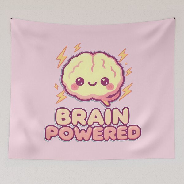 Item preview, Brain Powered Cute Kawaii Brain Illustration – Positive Energy Cartoon Design designed and sold by PureBrain.