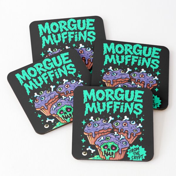 Item preview, Morgue Muffins by Tamisha Cromwell | Beautifully Blaze Creepy Cute Horror Muffin Art | Freshly Baked From the Crypt designed and sold by October Forever.