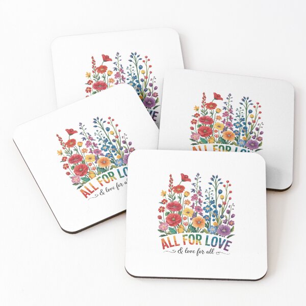 Item preview, All For Love Love For All  Floral LGBT Pride designed and sold by johnertullio.