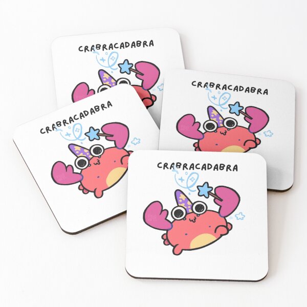 Item preview, Crabracadabra Cute Crab Wizard Pun or Cute Magician Crab Pun Sticker designed and sold by JossDesign15.