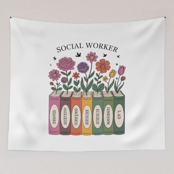 Item preview, Social Worker Advocate Support Social Work Month Floral Book designed and sold by HaileyRobel.