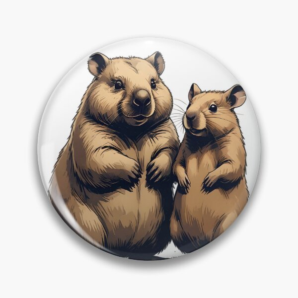 Item preview, Retro Vintage “Critter Companion Circle” Illustration – Wombat, Capybara & Field Mouse Wildlife Design designed and sold by BankMano.