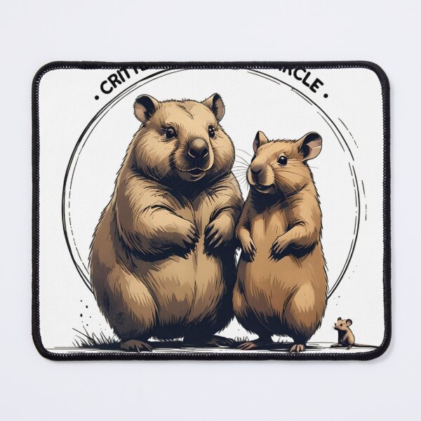 Item preview, Retro Vintage “Critter Companion Circle” Illustration – Wombat, Capybara & Field Mouse Wildlife Design designed and sold by BankMano.