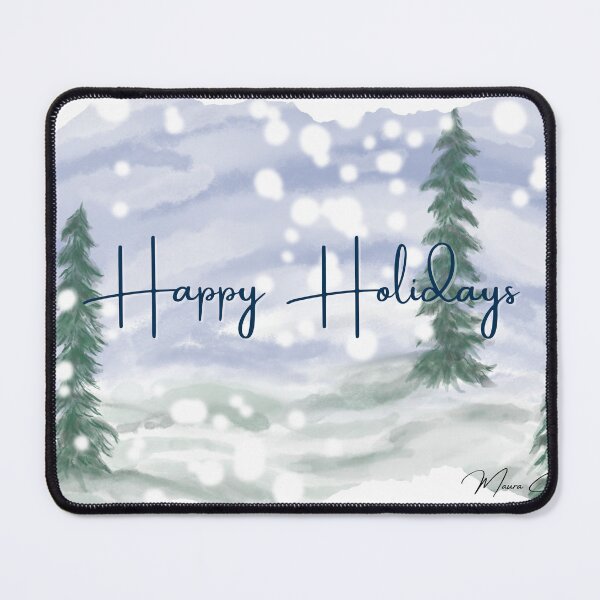Item preview, Happy Holidays Winter Trees Snowy Landscape designed and sold by TheIndigoMelody.