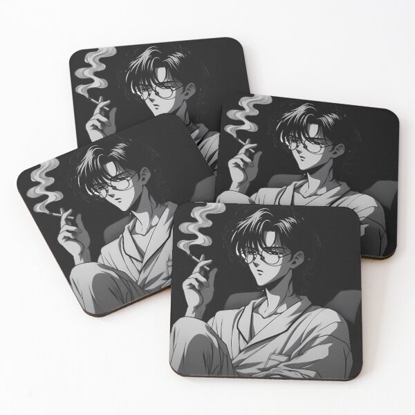 Item preview, 90s Anime Guy Smoking - Retro Lo-Fi Style designed and sold by artandcats10.