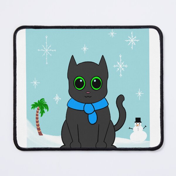 Item preview, Winter Kitty Cat with Snowman designed and sold by TheIndigoMelody.