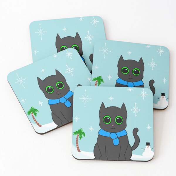 Item preview, Winter Kitty Cat with Snowman designed and sold by TheIndigoMelody.