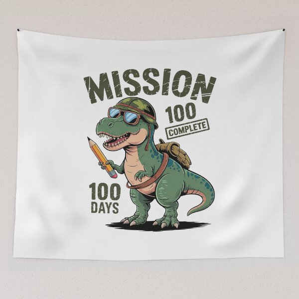 Item preview, Mission 100 Days Complete Camo T Rex 100 Days Of School Boy  designed and sold by RayArmstrong.