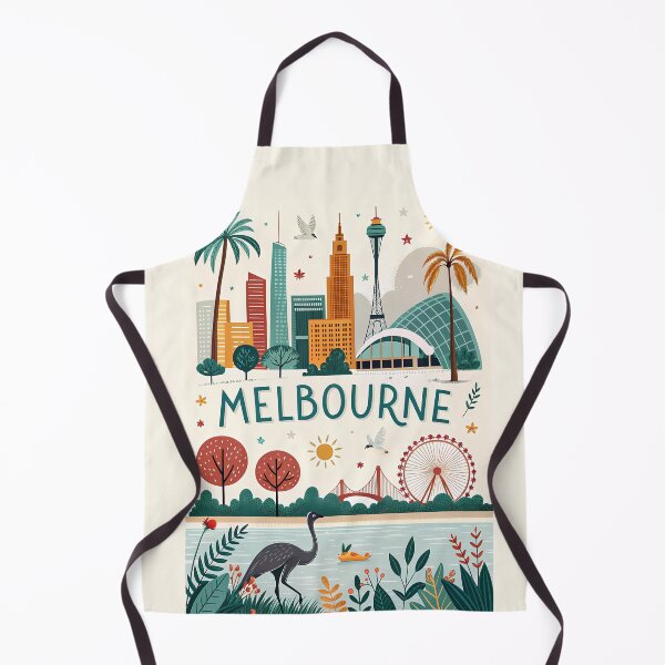 Item preview, Colorful Melbourne Cityscape – Australia Nature & Landmarks Art designed and sold by Witsprings.