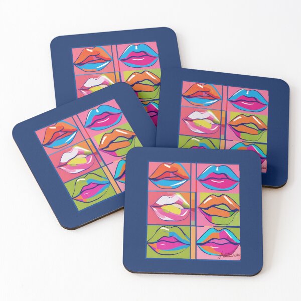 Item preview,  "Vibrant Pop Art Lips Grid" designed and sold by Artisticanvas.