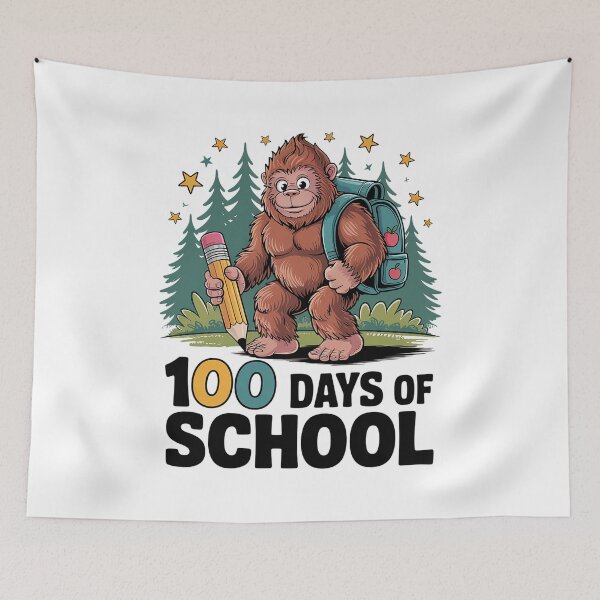 Item preview, Bigfoot Happy 100 Day Of School , Bigfoot , Toddler School Celebration Gift designed and sold by khorbiasieno.