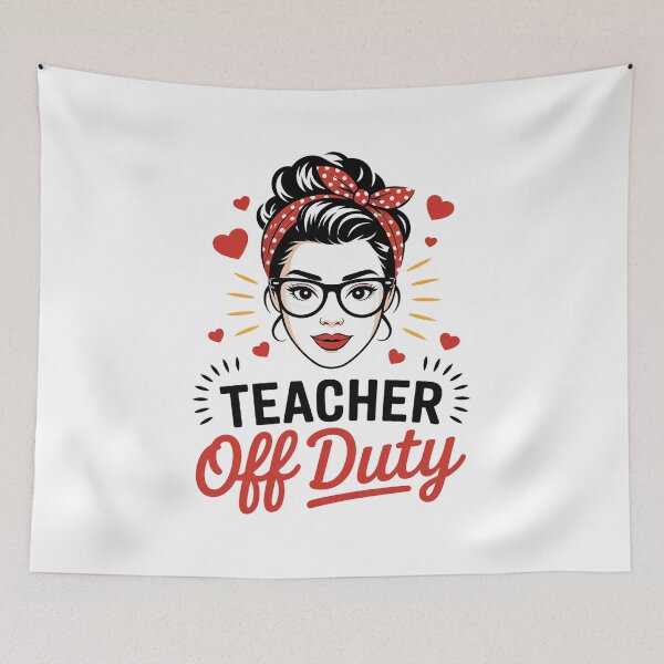Item preview, Womens Teacher Off Duty Happy Last Day Of School Messy Bun Beach designed and sold by HaileyRobel.