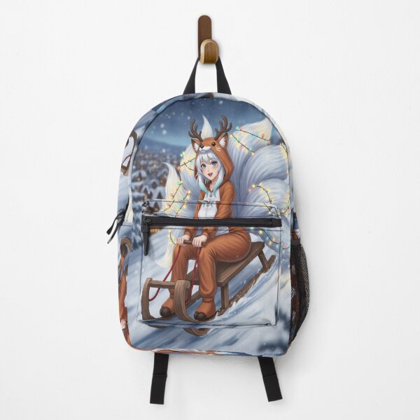 Item preview, Cute Anime Kitsune Sledding in Onsie Pajamas designed and sold by dewaaliverse.