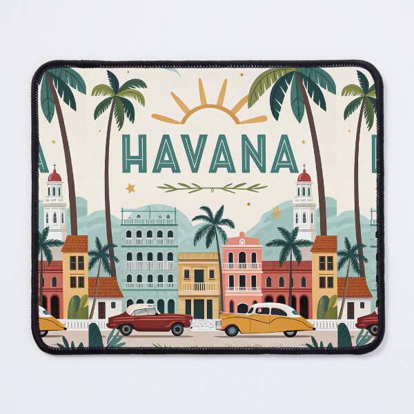 Item preview, Vintage Havana Cuba Travel Poster – Retro Cars & Colonial Architecture designed and sold by Witsprings.