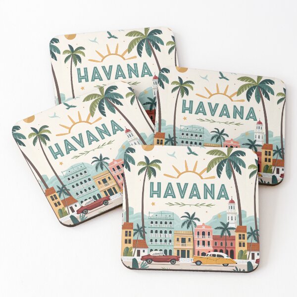 Item preview, Vintage Havana Cuba Travel Poster – Retro Cars & Colonial Architecture designed and sold by Witsprings.