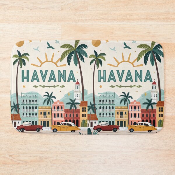 Item preview, Vintage Havana Cuba Travel Poster – Retro Cars & Colonial Architecture designed and sold by Witsprings.