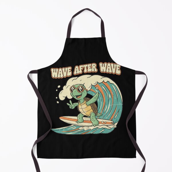 Item preview, Wave After Wave Surfing Turtle  Retro 70s Summer Surf Design designed and sold by DIRTYSKETCHH.