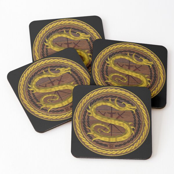 Item preview, Letter S of the Dragonfont Initial Capital Monogram on Shield Frame Gold 1 designed and sold by Swabcraft.