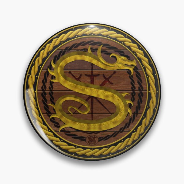 Item preview, Letter S of the Dragonfont Initial Capital Monogram on Shield Frame Gold 2 designed and sold by Swabcraft.