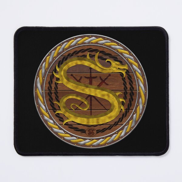 Item preview, Letter S of the Dragonfont Initial Capital Monogramon Shield Frame Gold and Silver 1 designed and sold by Swabcraft.