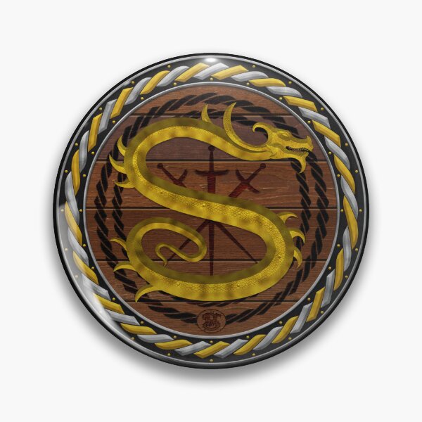 Item preview, Letter S of the Dragonfont Initial Capital Monogram on Shield Frame Gold and Silver 2 designed and sold by Swabcraft.