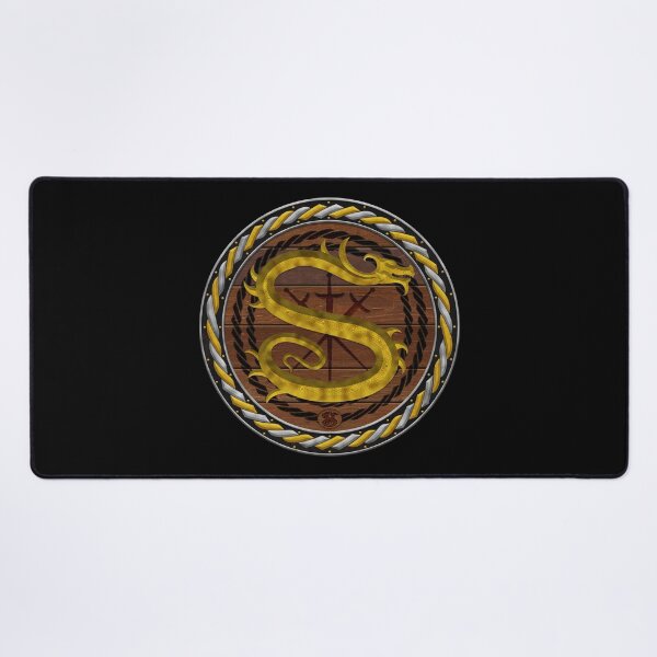 Item preview, Letter S of the Dragonfont Initial Capital Monogram on Shield Frame Gold and Silver 2 designed and sold by Swabcraft.
