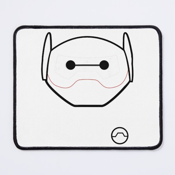 Item preview, Baymax Minimal Robot Mask – Futuristic Tech Face Icon Art designed and sold by CedriMark.