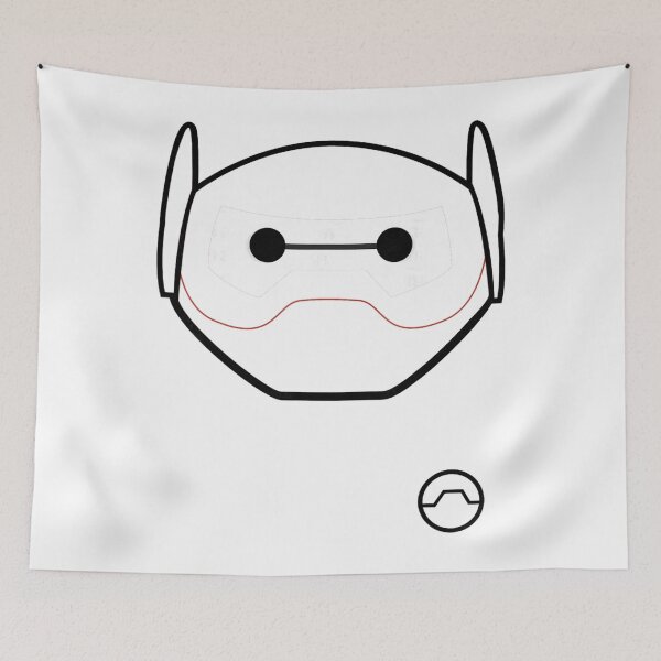 Item preview, Baymax Minimal Robot Mask – Futuristic Tech Face Icon Art designed and sold by CedriMark.
