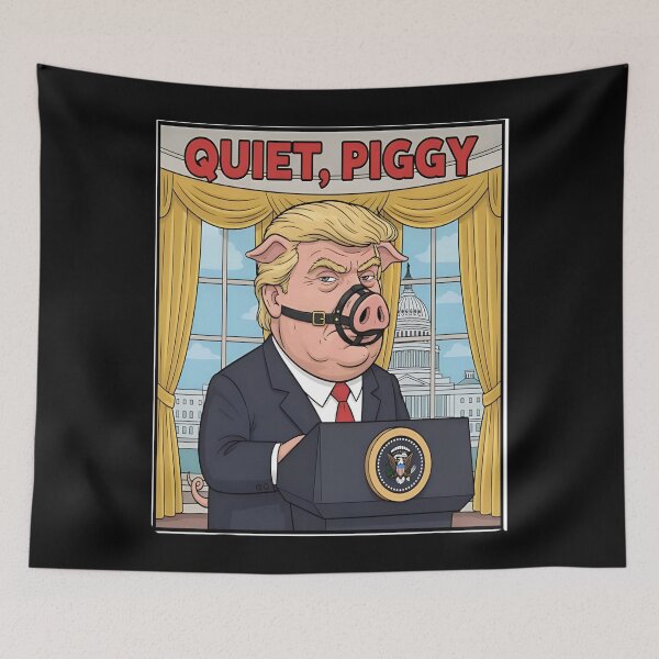 Item preview, Quiet Piggy Anti Trump, Funny Liberal Democrat Political Protest Resistance designed and sold by judithcooley.