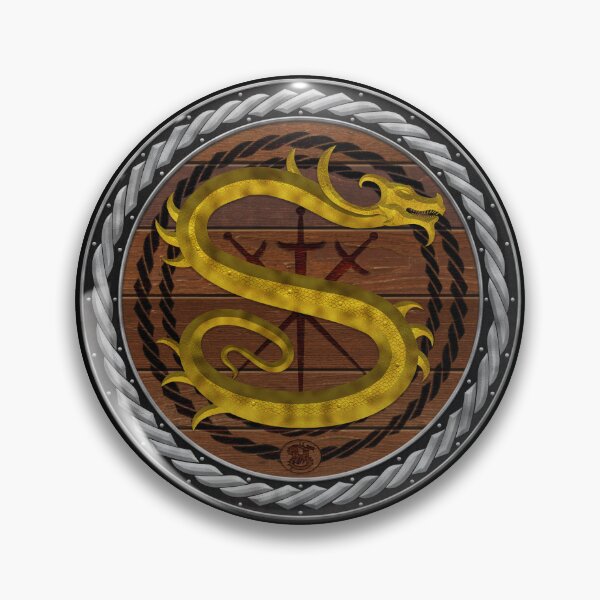 Item preview, Letter S of the Dragonfont Initial Capital Monogram on Shield Frame Silver 2 designed and sold by Swabcraft.