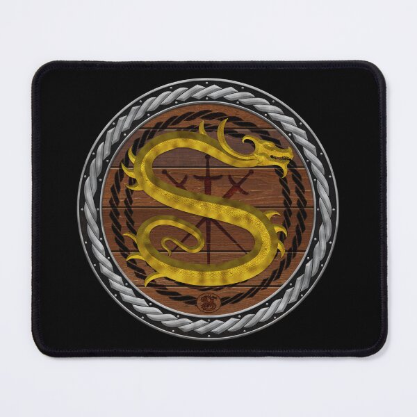 Item preview, Letter S of the Dragonfont Initial Capital Monogram on Shield Frame Silver 2 designed and sold by Swabcraft.