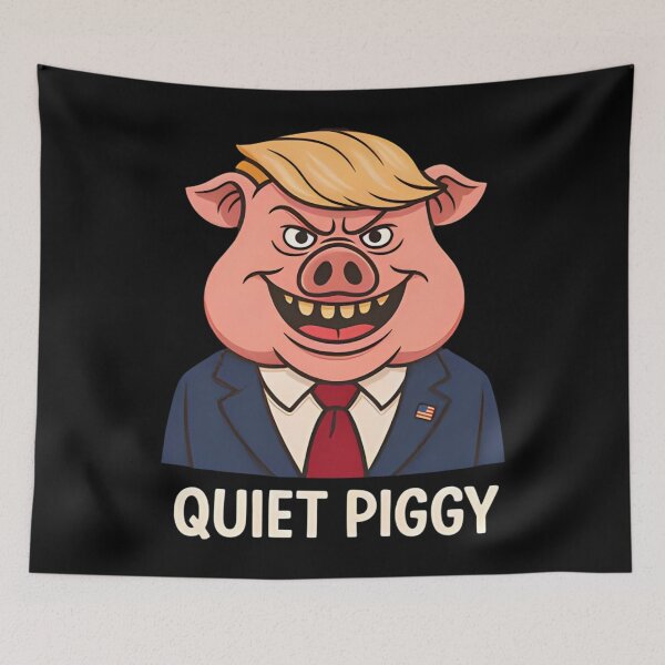 Item preview, Quiet Piggy Pig Trump, Humorous Cartoon, Funny Political Satire Men and Women designed and sold by judithcooley.