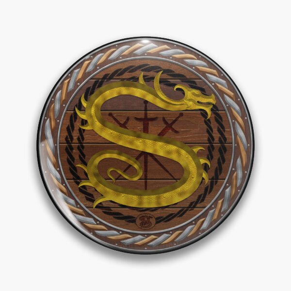 Item preview, Letter S of the Dragonfont Initial Capital Monogram on Shield Frame Silver and Copper 1 designed and sold by Swabcraft.